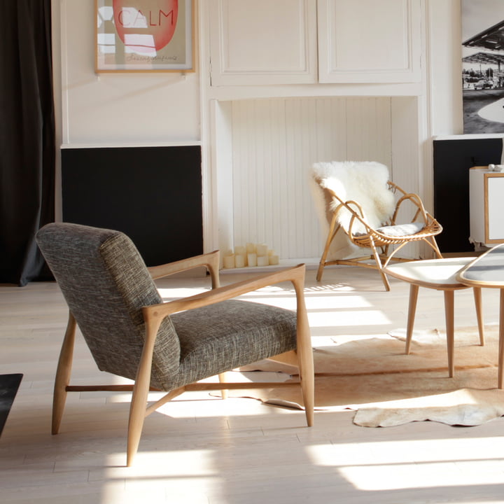 red edition - Floating fauteuil, beige chiné foncé