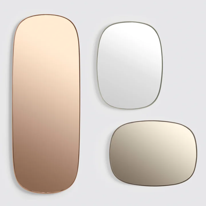 Le Framed Mirror de Muuto en grand, rose / petit, taupe / petit, gris
