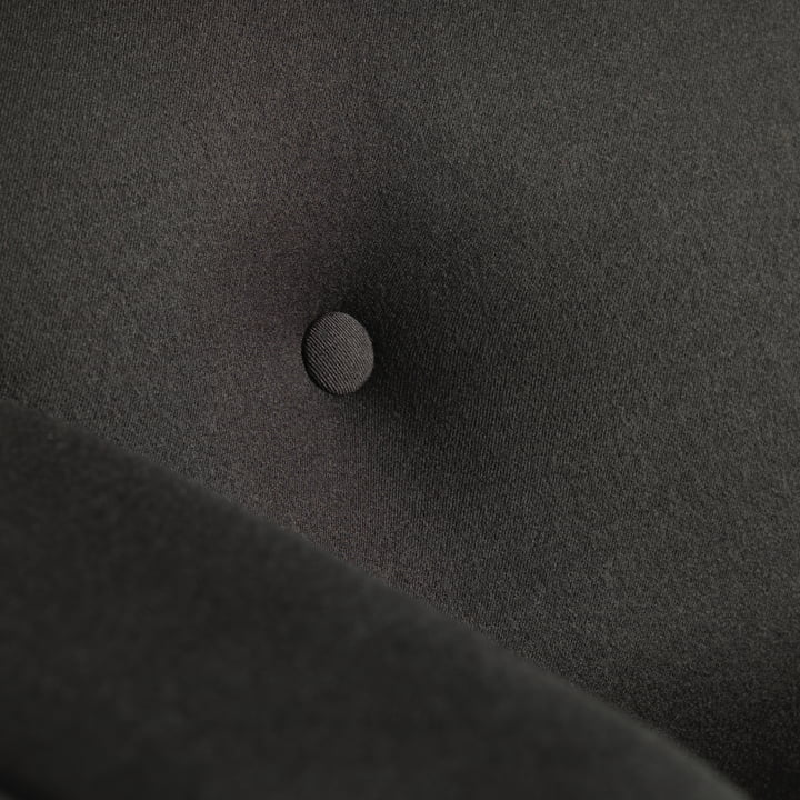 Vitra - Lounge Chair & Ottomann, palissandre de Santos et patins en feutre, tissu sergé noir