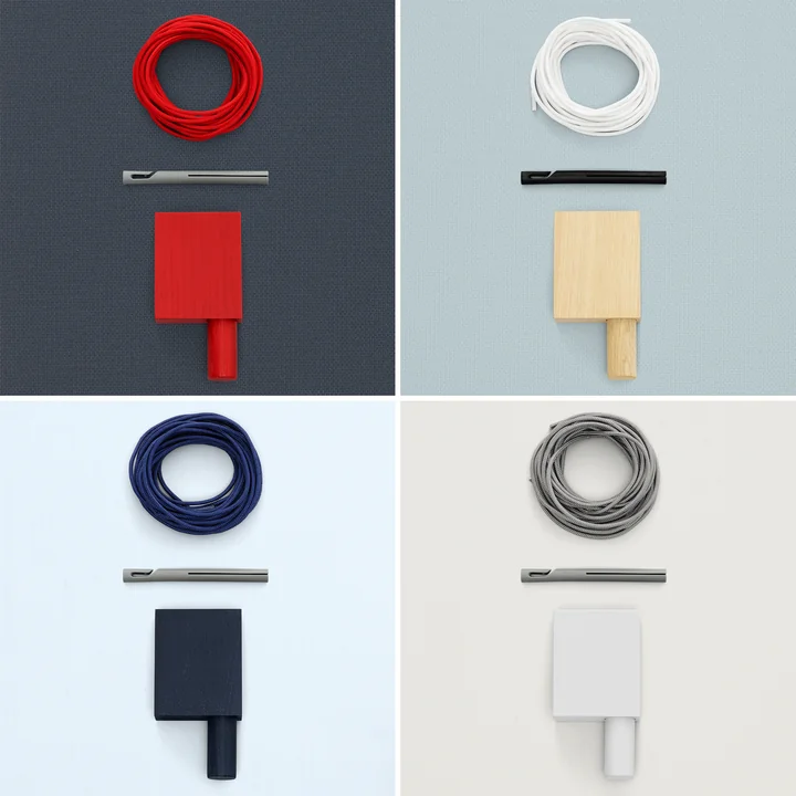 Dispositif d'accrochage, tissu et clips du Kvadrat Ready Made Curtain en différentes couleurs.