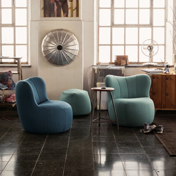 Fauteuil 173 de freistil en bleu et turquoise clair