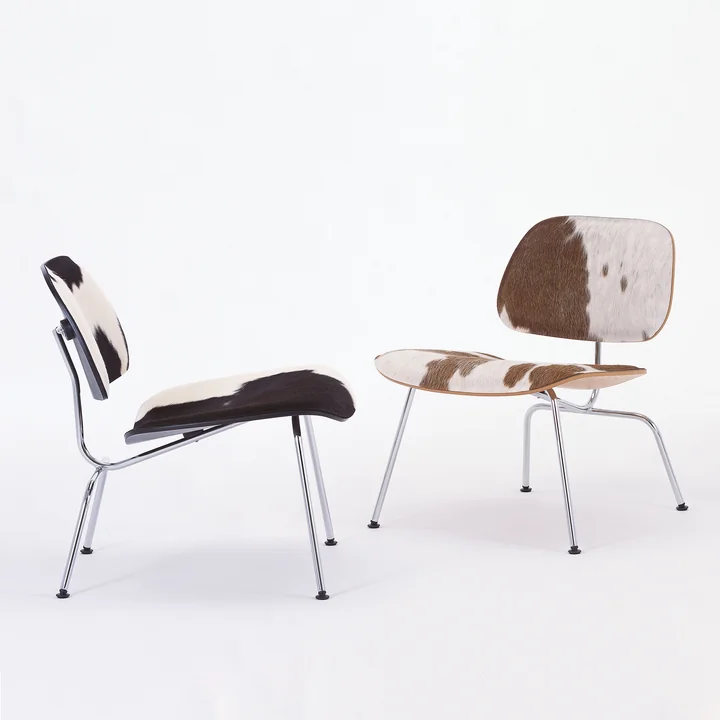 Vitra - Fauteuil bas Plywood Group LCM avec peau de vachette