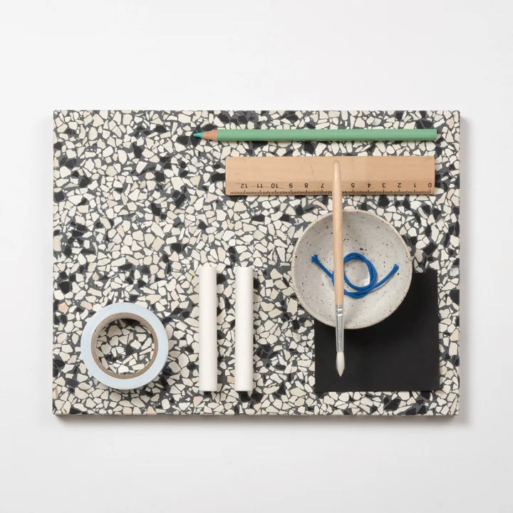 Le OK Design - Confetti Planche à découper et à servir Large, noir & ivoire