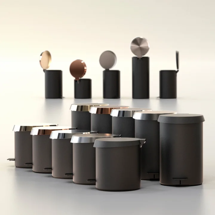 Poubelle à pédale en noir de Frost en différentes tailles