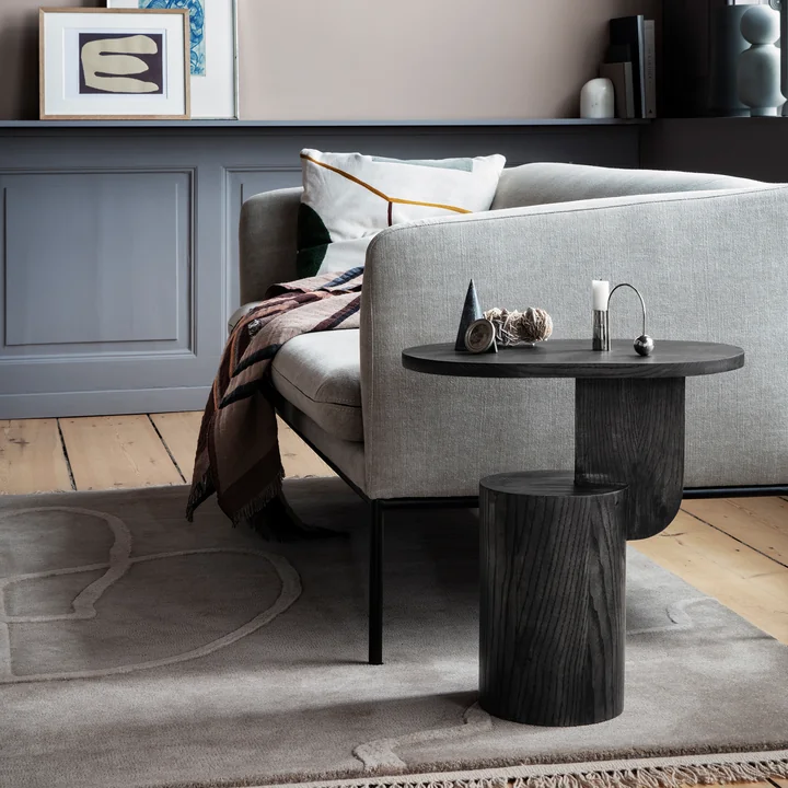 Insert - Table d'appoint de Ferm Living en frêne teinté noir