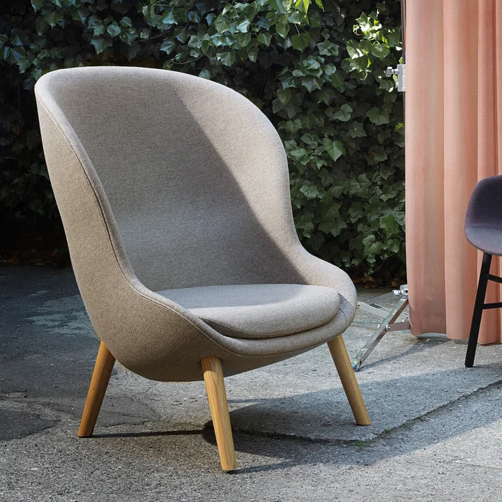 Hyg Lounge Chair High by Normann Copenhagen - chêne / gris (Lin MLF26)