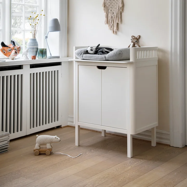 Commode à langer de Sebra en blanc