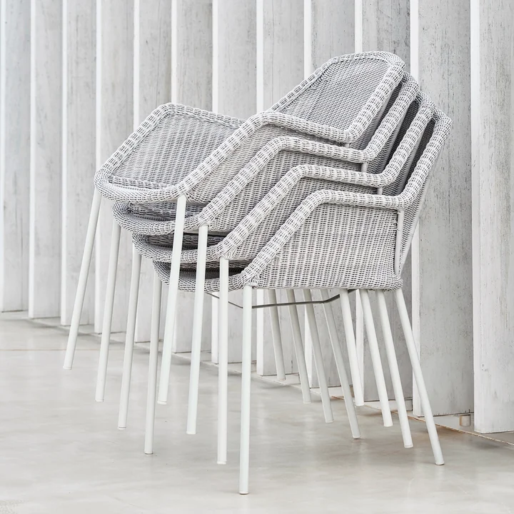 Breeze Fauteuil empilable (5464) de Cane-line en blanc-gris