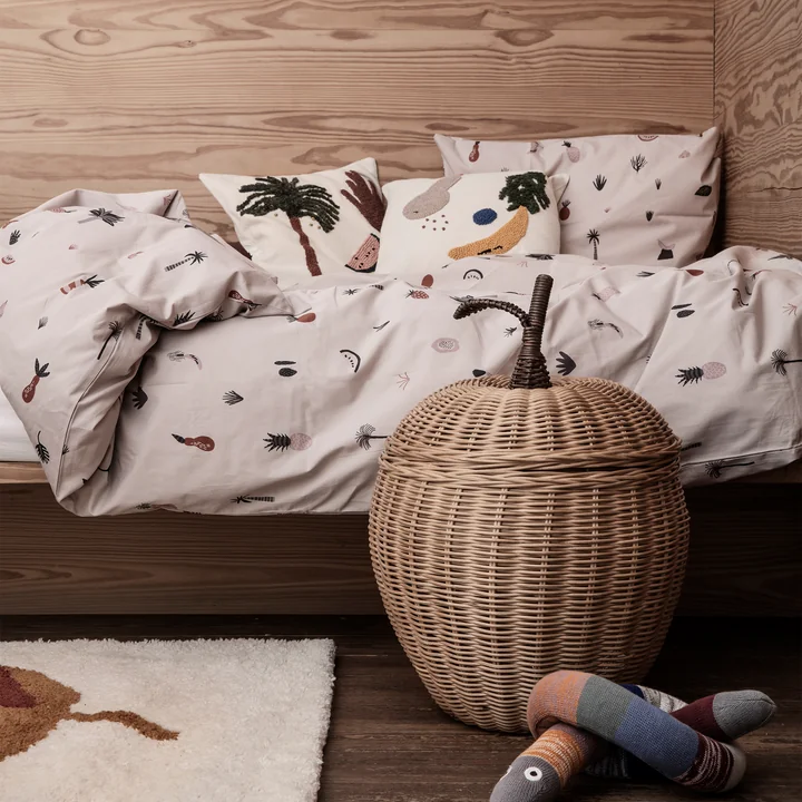 Panier de rangement tressé pour pommes, Ø 36,5 x H 52 cm à partir de la fermette Vivre dans la chambre des enfants