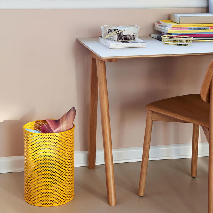 Perforated Bin M Ø 25 x H 36 cm de Hay en jaune