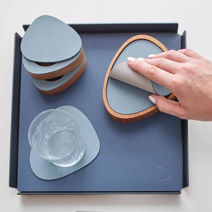 Glasuntersetzer Curve de Lind DNA en Nupo bleu clair