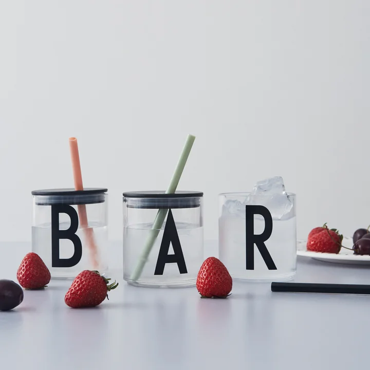 Design Letters - Paille et couvercle pour le verre personnel AJ Kids