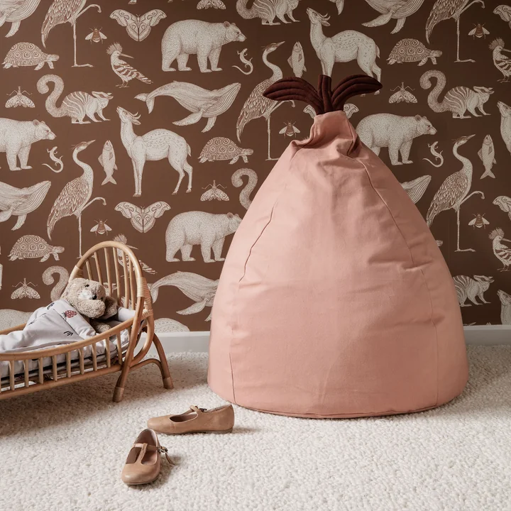 Poire Pouf de Ferm Living en dusty rose