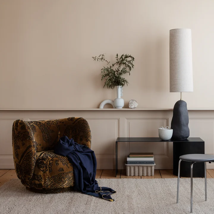 Couverture à chevrons 120 x 180 cm du ferment Vivre en bleu foncé