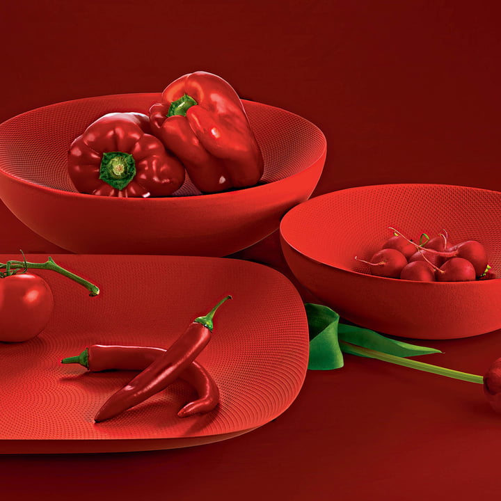 Reliefdecor d'Alessi en rouge