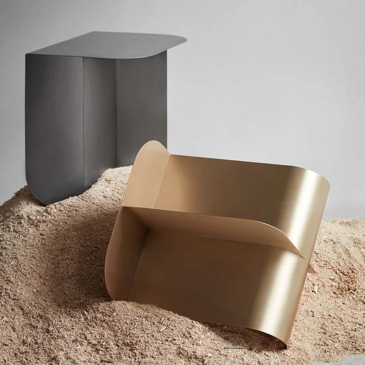 Table d'appoint de masse en laiton et acier inoxydable par Northern