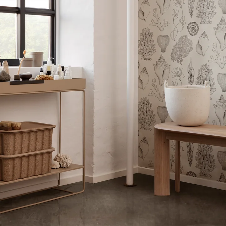 Speckle Pot à plantes, blanc cassé et Plant Box avec 2 niveaux de Ferm Living