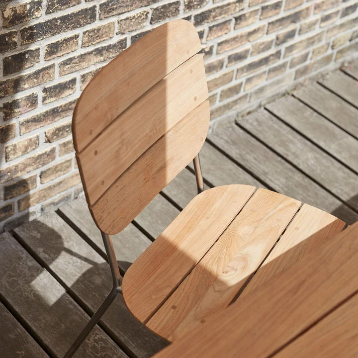 Lilium Chaise, teck / acier inoxydable de Skagerak