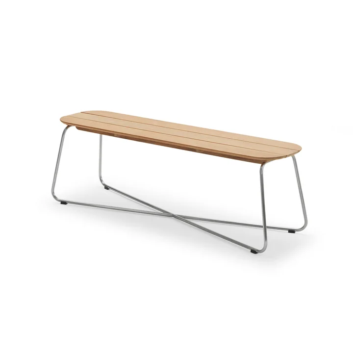 Lilium Banc, teck / acier inoxydable de Skagerak