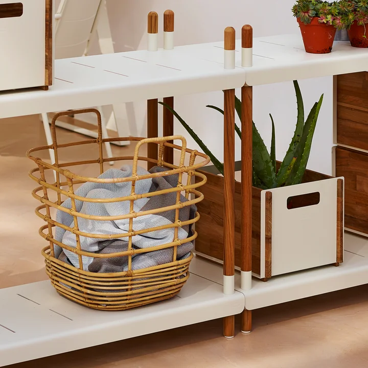 Sweep Panier carré 42 x 42 cm, naturel à partir Cane-line de l'étagère