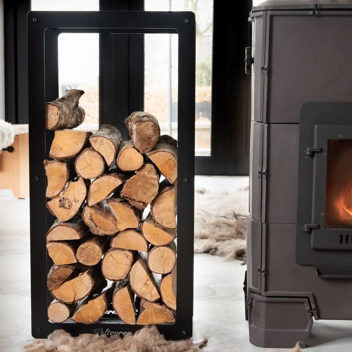 Empileur de bois Woodstock et chariot à four de Weltevree