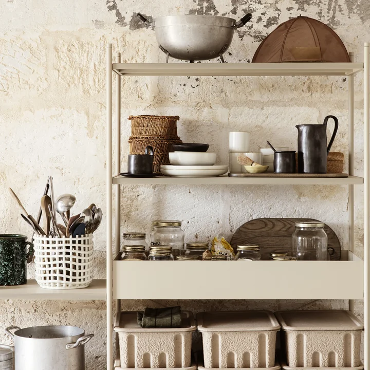 Corbeille en céramique et pichet Flow de Ferm Living