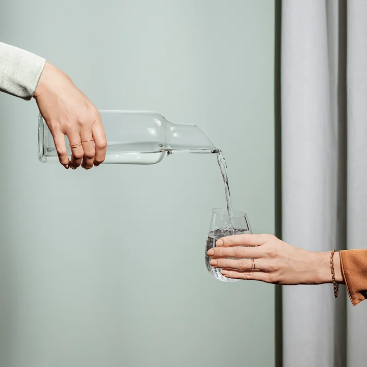 Carafe Eva Solo en verre avec bouchon en bois 1 l en chêne / transparent