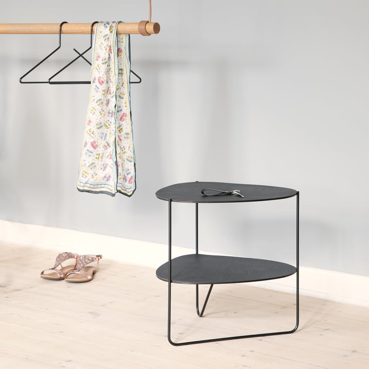 Curve Table d'appoint Double, Hippo anthracite noir / noir par LindDNA