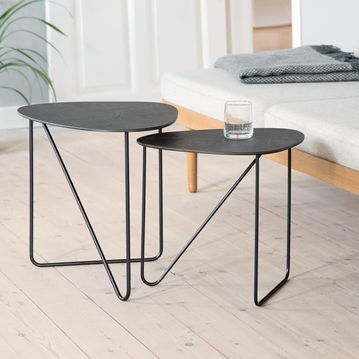 Curve Table d'appoint M, Hippo noir anthracite / noir par LindDNA