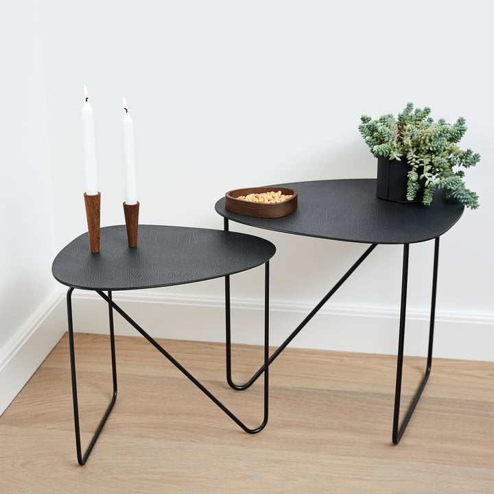 Curve Table d'appoint M, Hippo noir anthracite / noir par LindDNA