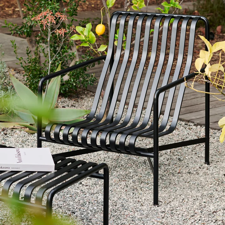 Palissade Lounge Chair High de HAY en anthracite