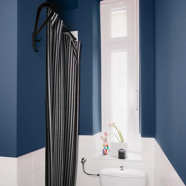 Ferm Living - La douche Chambray Rideau de douche, noir et blanc