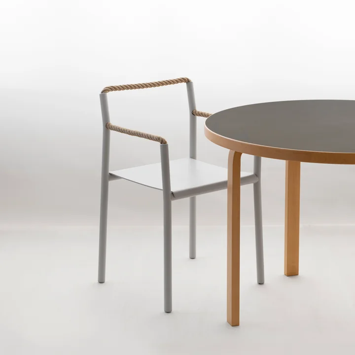 Rope Chair d&#39; Artek en gris clair / naturel