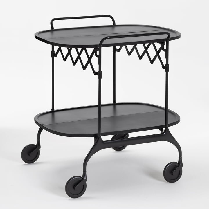 Chariot de service Gastone, monochrome noir mat par Kartell