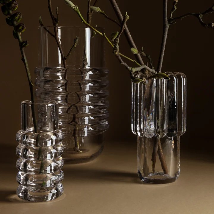 Vase en verre solide en trois tailles