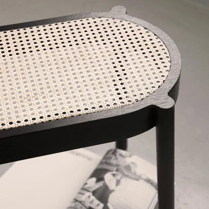 Banc avec siège en osier