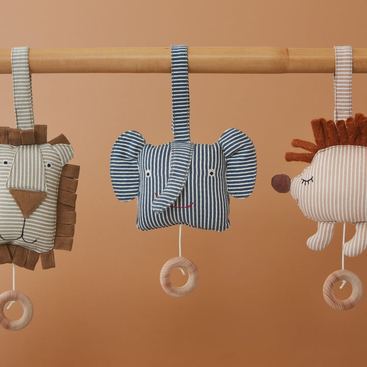 Les boîtes à musique pour enfants de OYOY en hérisson, éléphant et lion