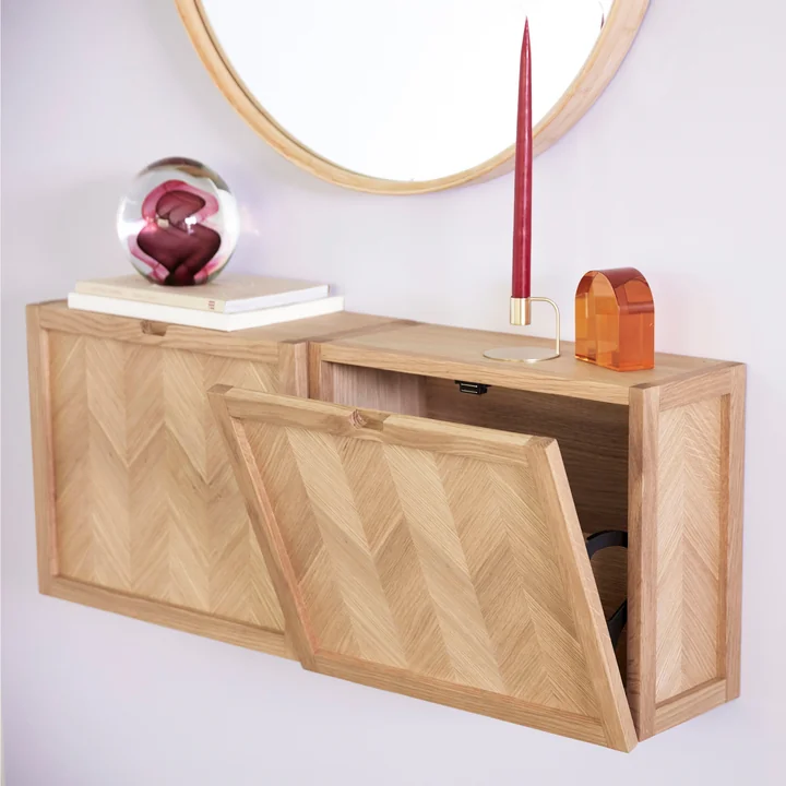 Armoire à chaussures à l'aspect chevron de Hübsch Interior