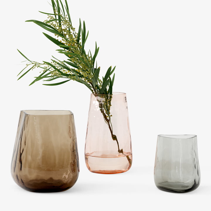 Les différents vases en verre de Collect de & Tradition combinée