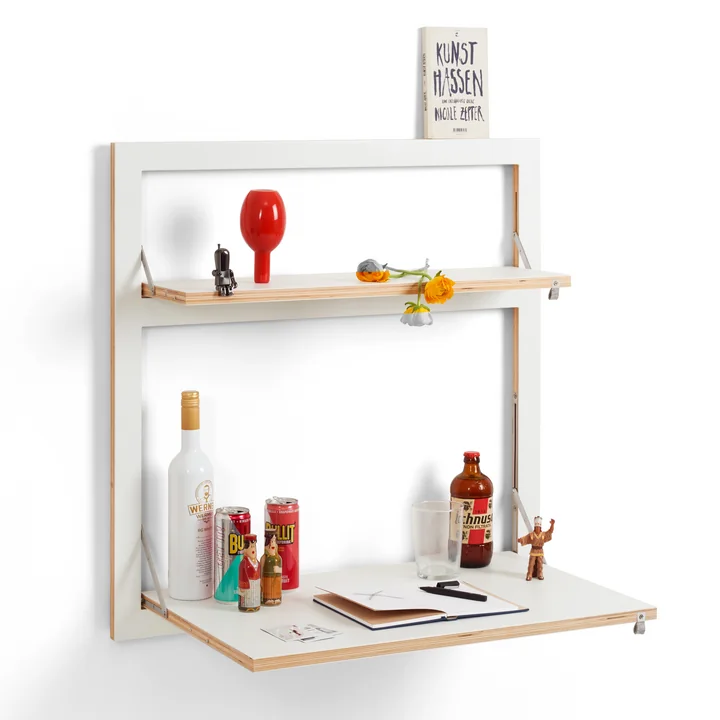 Fläpps Secrétaire 80 x 80 cm de Ambivalenz en blanc