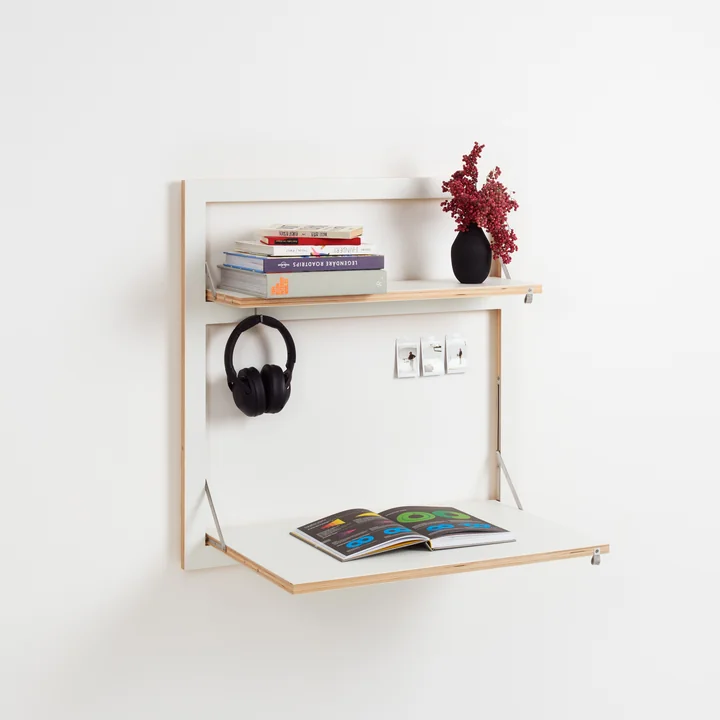 Fläpps Secrétaire 80 x 80 cm de Ambivalenz en blanc