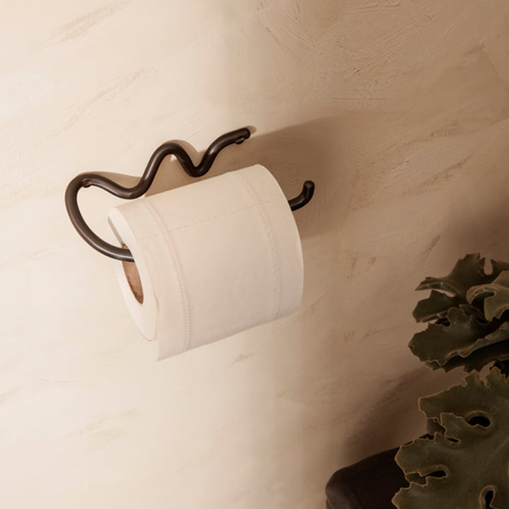 Curvature Porte-papier de toilette de ferm Living en noir