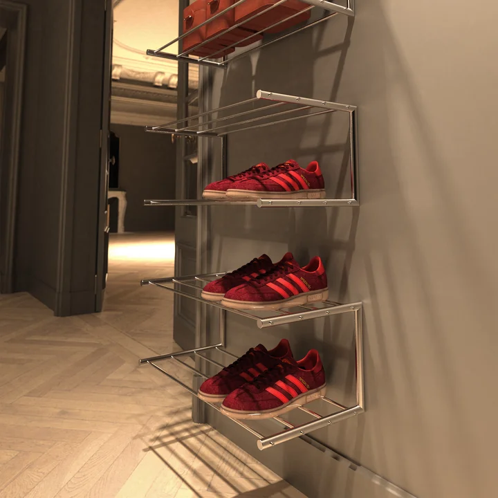 L'étagère à chaussures Nova de Frost comme mur d'étagères individuelles