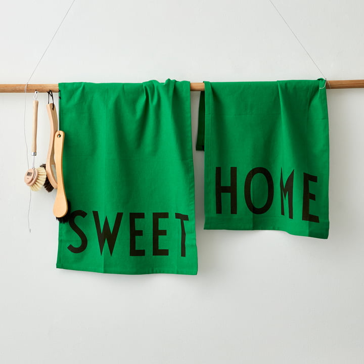 Favourite Torchon en Sweet / Home, vert olive (lot de 2) de Design Letters