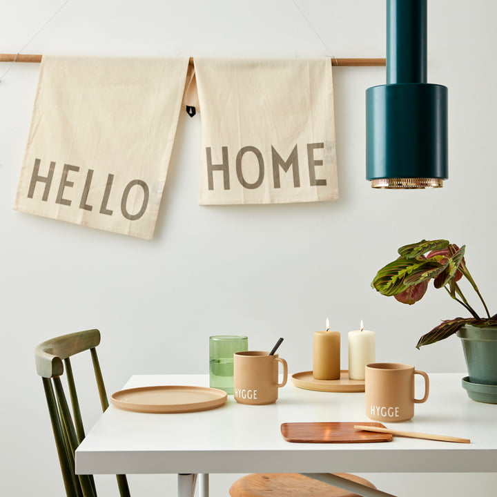 Favourite Torchon en Hello / Home, blanc cassé (lot de 2) de Design Letters