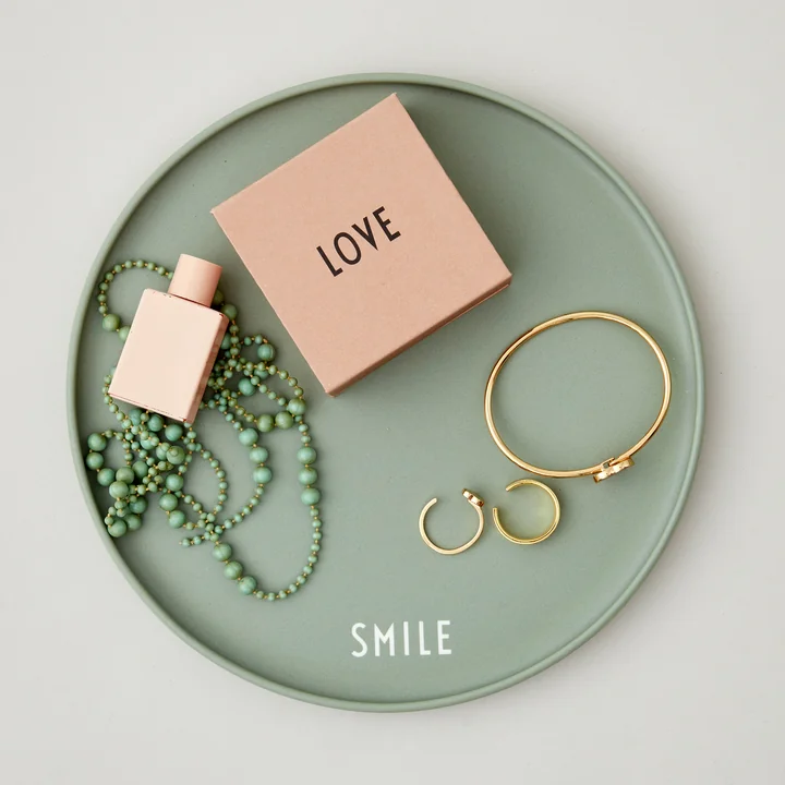 AJ Favourite Assiette en porcelaine de Design Letters en Smile / vert