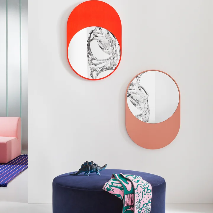 Miroir minimaliste en bois et verre