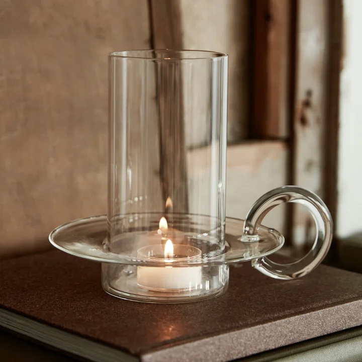 Luce Bougeoir en verre de Ferm Living en version transparente