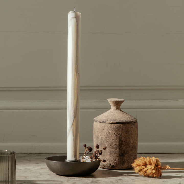 Dryp Bougies en bâton de ferm Living dans le design gris / blanc