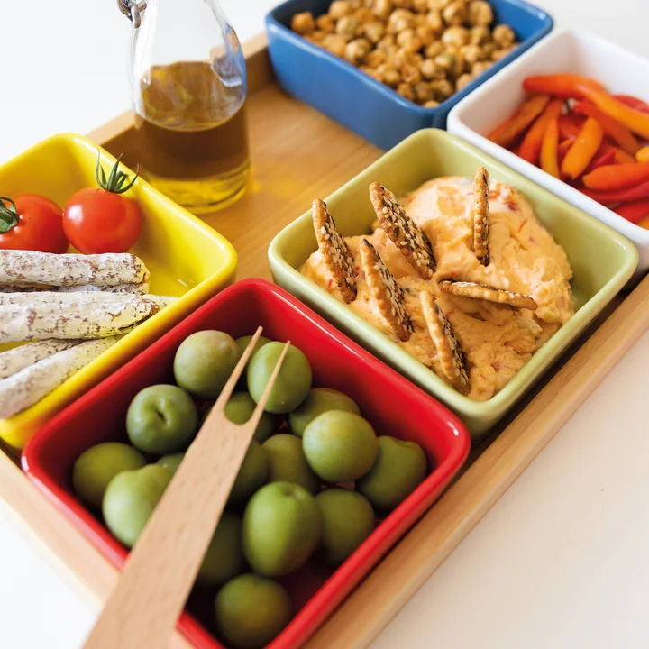 Set de coupes avec plateau en bois de Remember